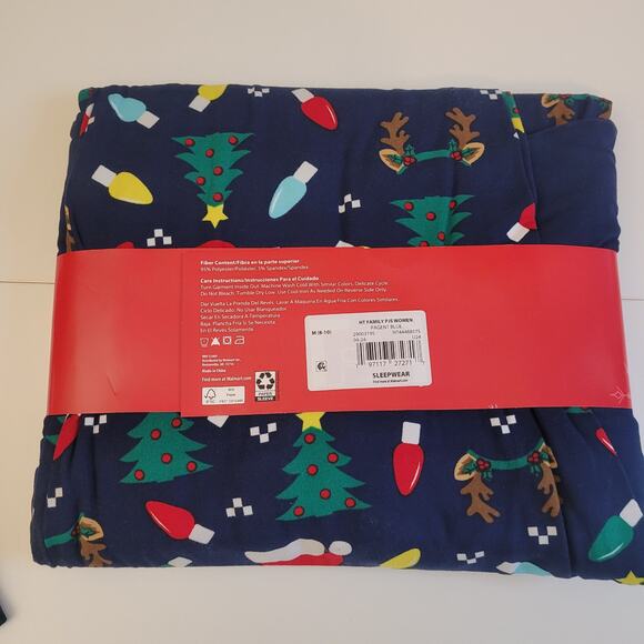 Holiday Time Women's PJ Set Size Medium 8-10 Festive Long Sleeve NWT Christmas - Picture 4 of 4